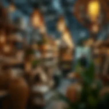 Sustainable lighting options displayed in an eco-friendly shop