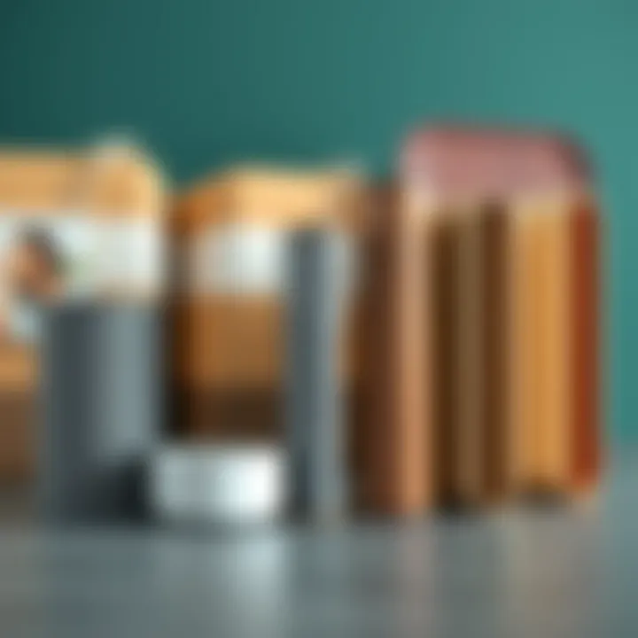 Material Choices for Optimal Functionality Selection of materials for long thin storage containers displayed for comparison.