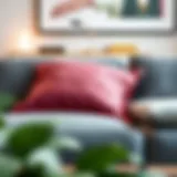 Elegant Mauve Pink Throw Pillow Elegant mauve pink throw pillow on a modern sofa