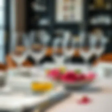 Chic Glass Tableware Stylish glass tableware arranged for dining