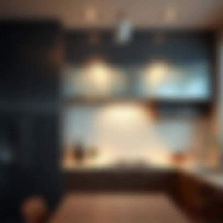 Contemporary Metal Cabinet Style Modern metal overhead wall cabinet in contemporary kitchen