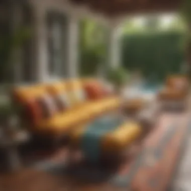 Stylish color-coordinated patio set with cushions