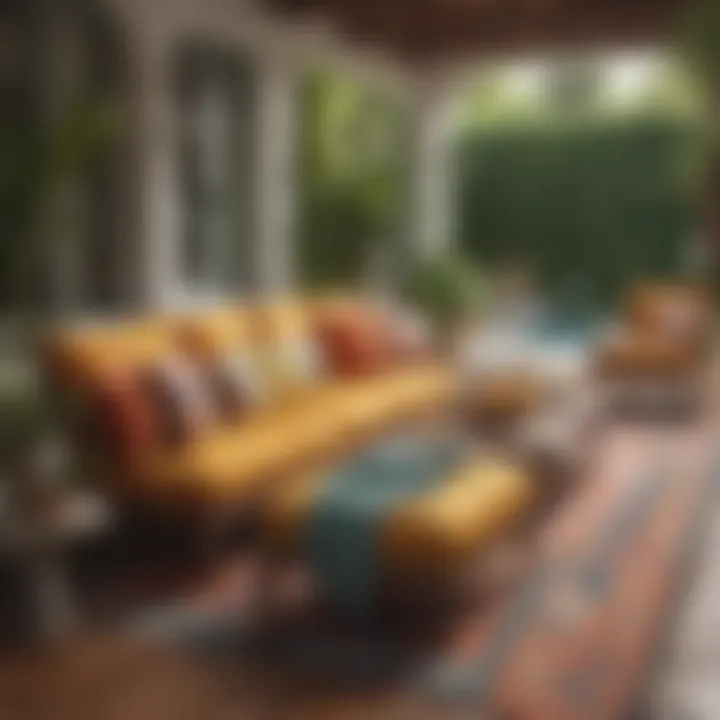 Stylish color-coordinated patio set with cushions