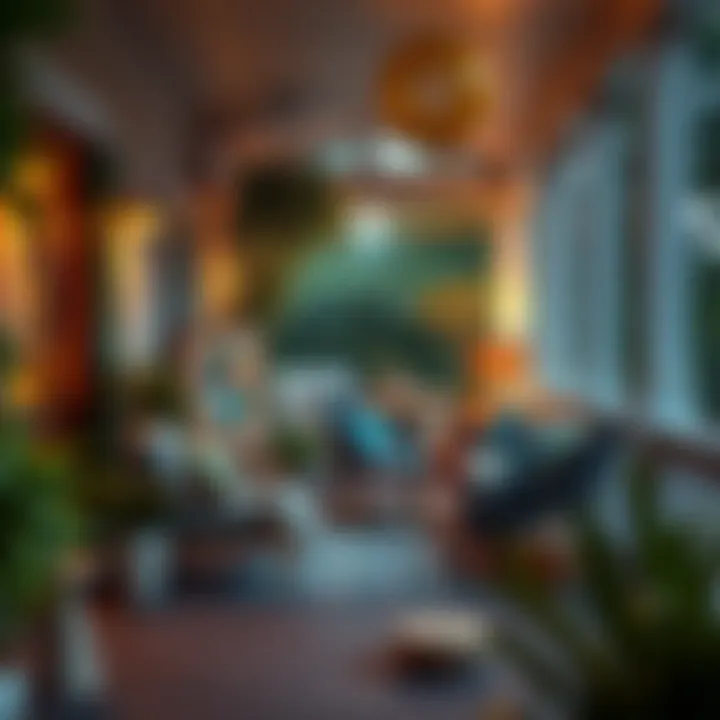 Inviting Evening Porch Atmosphere Cozy evening setup in a porch with ambient lighting