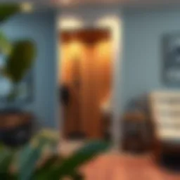 Stylish portable broom closet in a modern home setting