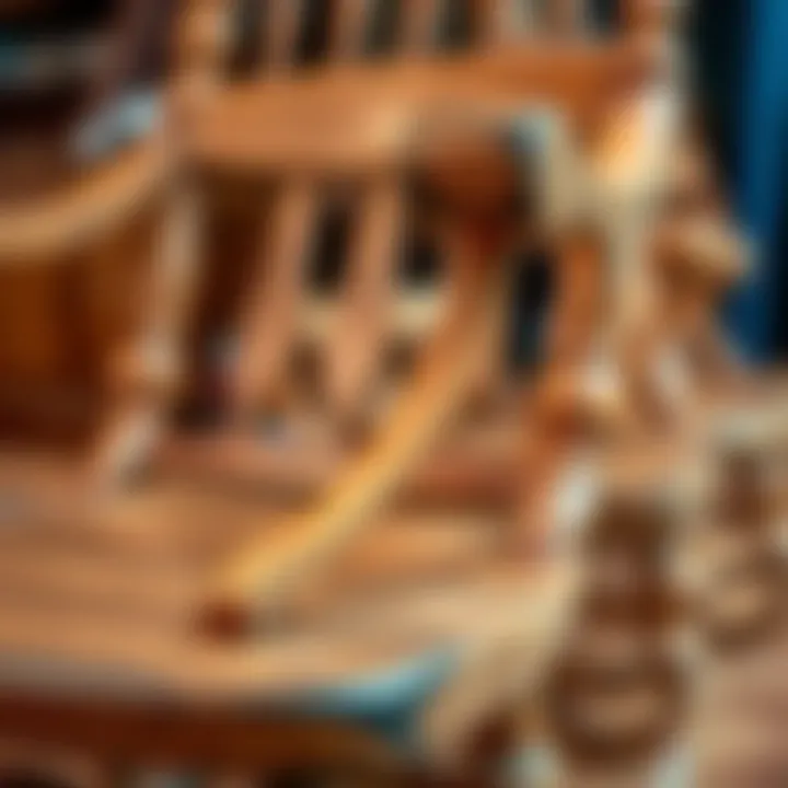 Close-up of high-quality materials used in wooden rocking chairs
