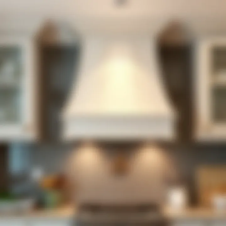 Elegant range hood integrated with cabinetry