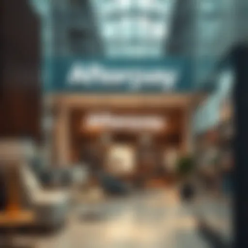 Modern retail environment showcasing Afterpay signage