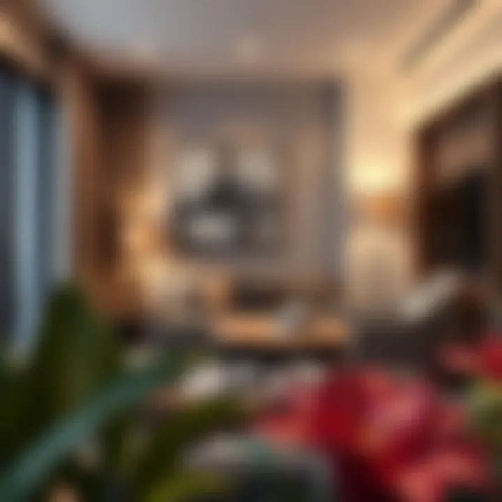 Intimate Living Area Cozy small round table in a modern living space