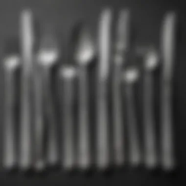 Different types of silverware displayed for selection