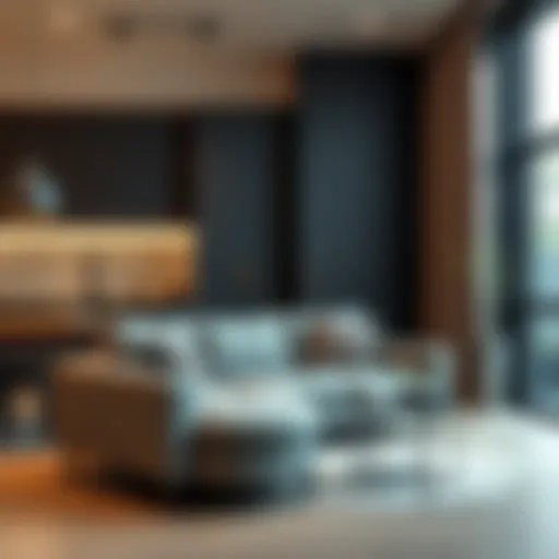 Stylish small kitchen sofa in a contemporary setting
