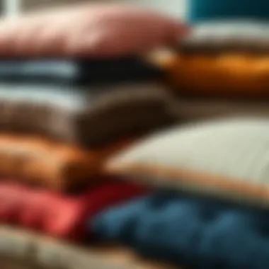 A collection of various materials used for bench cushions