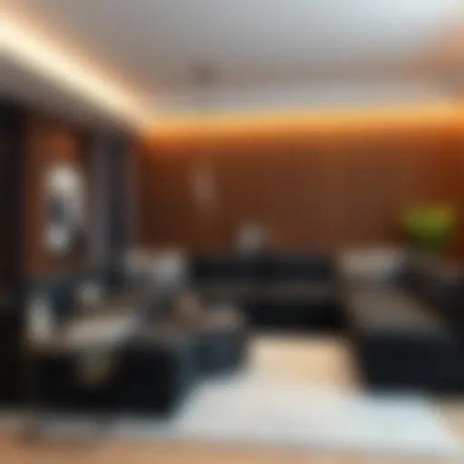 Elegant Black Sectional Couch in Modern Living Room Elegant black sectional couch in a modern living room