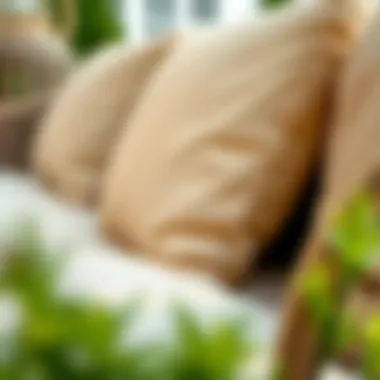 High-Quality Materials of the Cushion Set Close-up of high-quality materials used in the cushion set