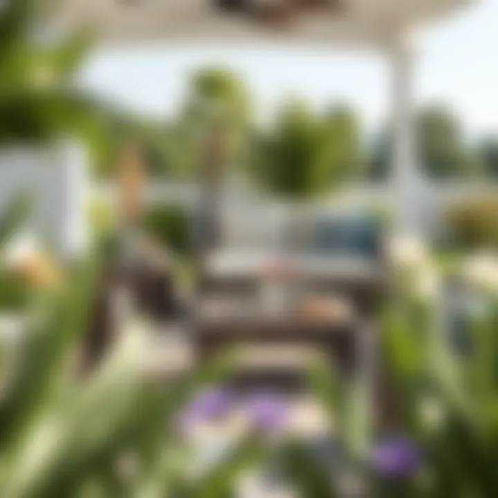 Cushion Set in a Stylish Outdoor Patio Cushion set integrated into a stylish outdoor patio