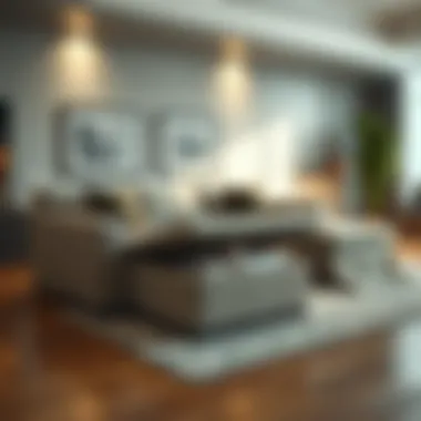 Stylish Convertible Sectional with Hidden Compartments Stylish convertible sectional featuring hidden compartments