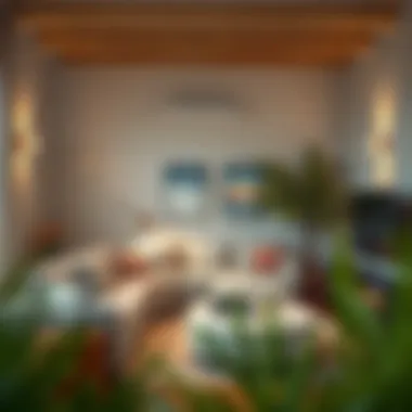 Cozy Living Room Illuminated Cozy living room illuminated by stylish wall lights