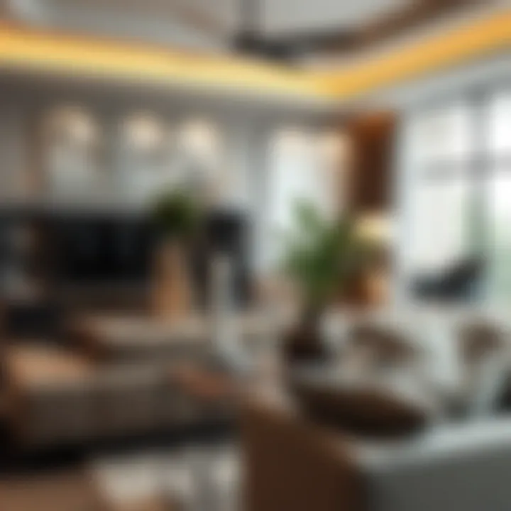 Harmonizing Spaces: Interior Design Merging Styles A stylish living room showcasing a harmonious blend of shoe-inspired decor and modern couch designs.