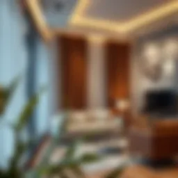 Stylish leather curtain ties enhancing a modern living room