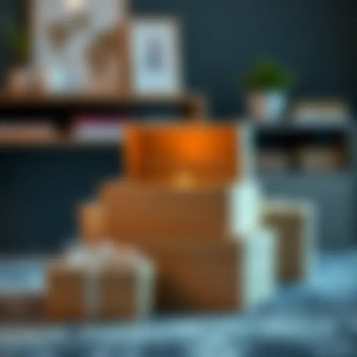 Artistic Presentation of Customized Memory Boxes Artistic display of customized cardboard memory boxes