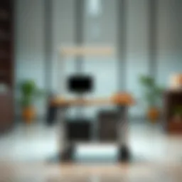 Innovative design of a portable work cart showcasing ergonomic features