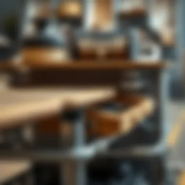 Close-up of high-quality materials used in a portable work cart