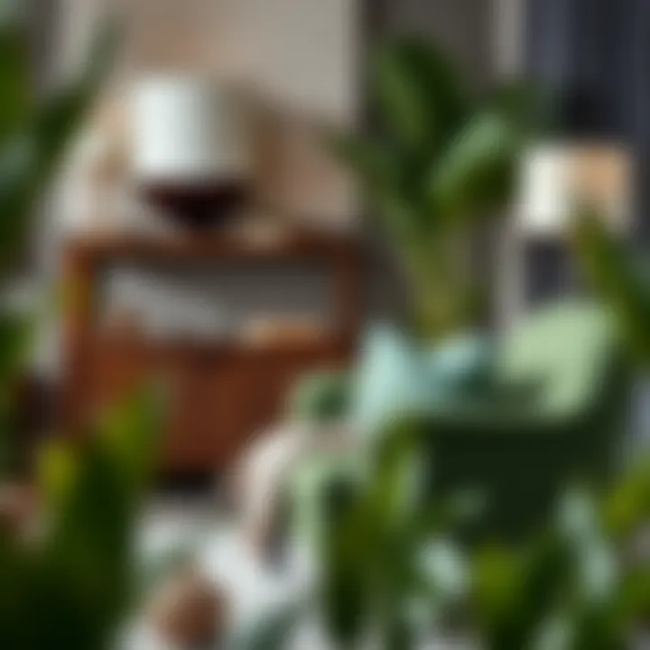 Stylish green upholstered armchair paired with contemporary decor elements