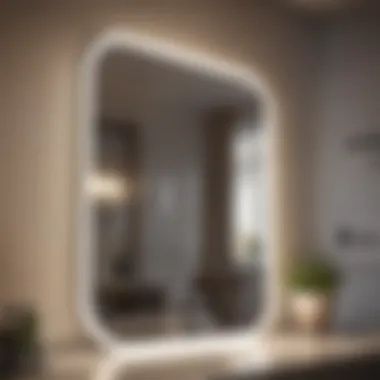 Innovative design of a large illuminated mirror featuring smart technology