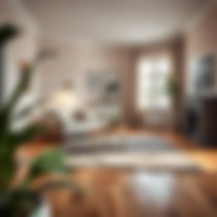 Elegant Rug in Minimalist Interior Elegant rug complementing minimalist decor in a small space