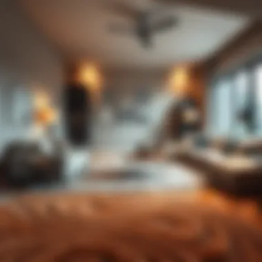 Textured Carpet in a Compact Living Space Textured carpet adding warmth and style to a compact living area