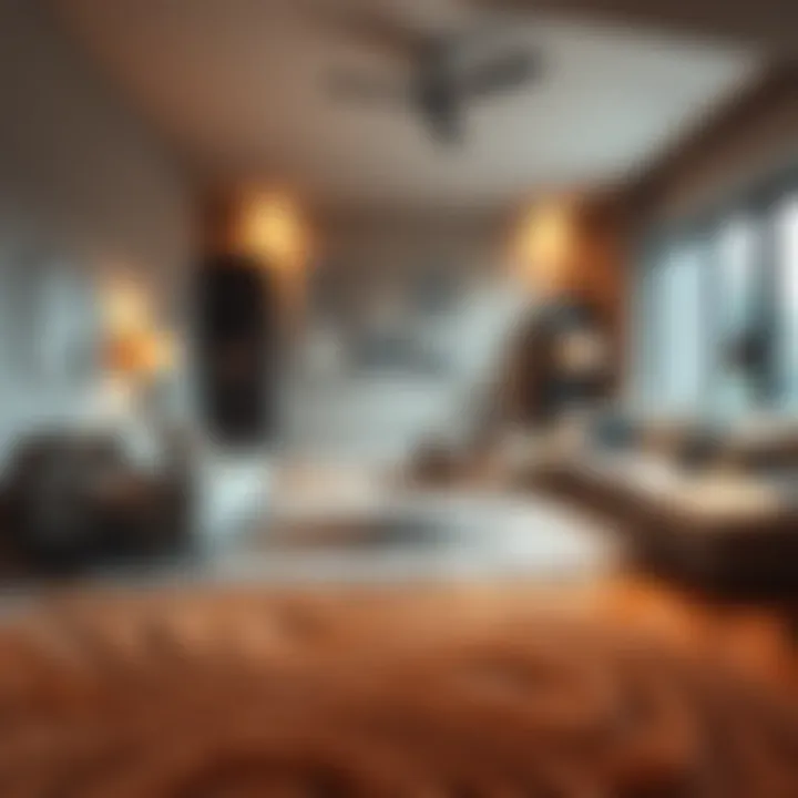 Textured Carpet in a Compact Living Space Textured carpet adding warmth and style to a compact living area