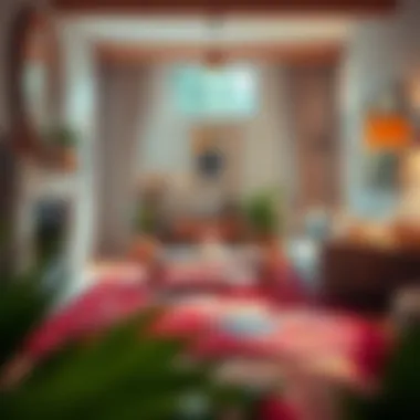 Vibrant Area Carpet in a Cozy Setting Vibrant area carpet enhancing a cozy room atmosphere