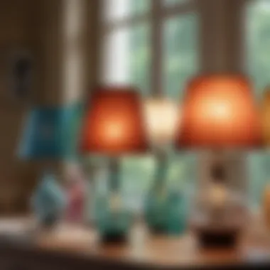 Collection of diverse glass lamp shades showcasing various styles