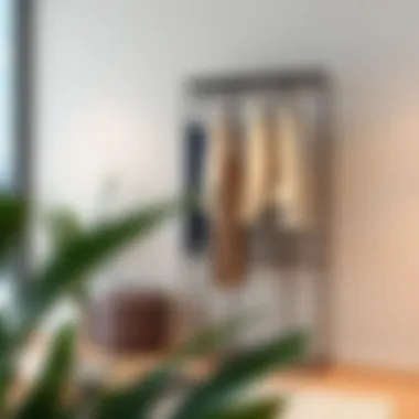 Elegant long garment rack showcasing modern design