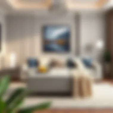 Elegant toy chest ottoman in a modern living room setting