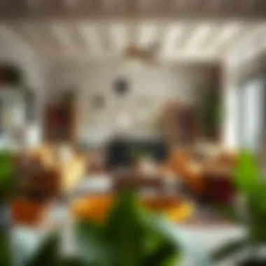 Eclectic Living Space with Pre-Owned Furniture A curated living room featuring an eclectic mix of second-hand pieces