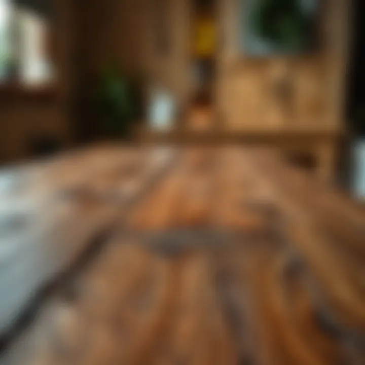 Natural Beauty of Second-Hand Wood A close-up of a second-hand wooden table highlighting its natural grain and texture