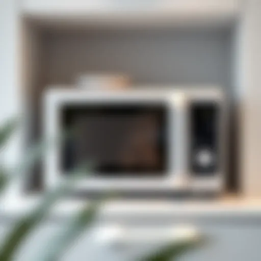 Modern Aesthetic of Compact Microwaves Sleek and modern design of small white microwave oven