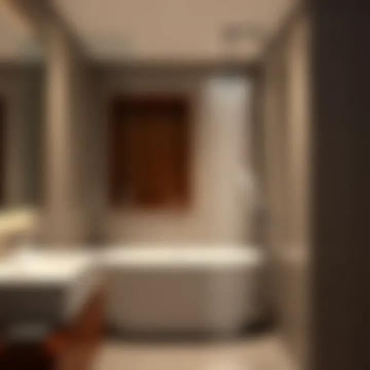 Contemporary Bathroom Aesthetics Contemporary bathroom with stylish removable handheld shower head