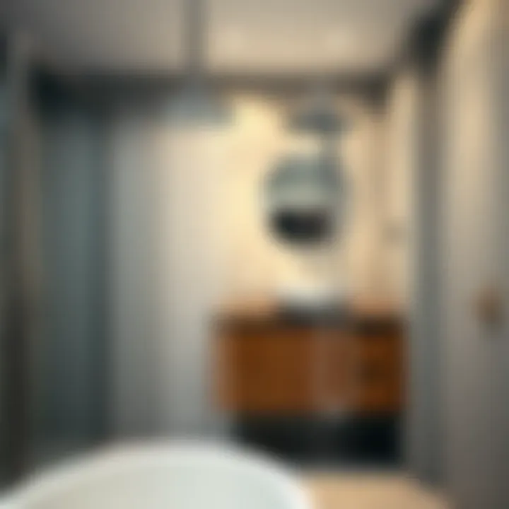 Trendy Bathroom with Modern Fixtures Trendy bathroom featuring a modern shower head with detachable feature