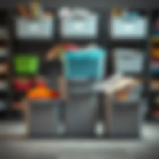 Creative Organization with Storage Bins Stunning arrangement of 27 gallon storage bins showcasing organization