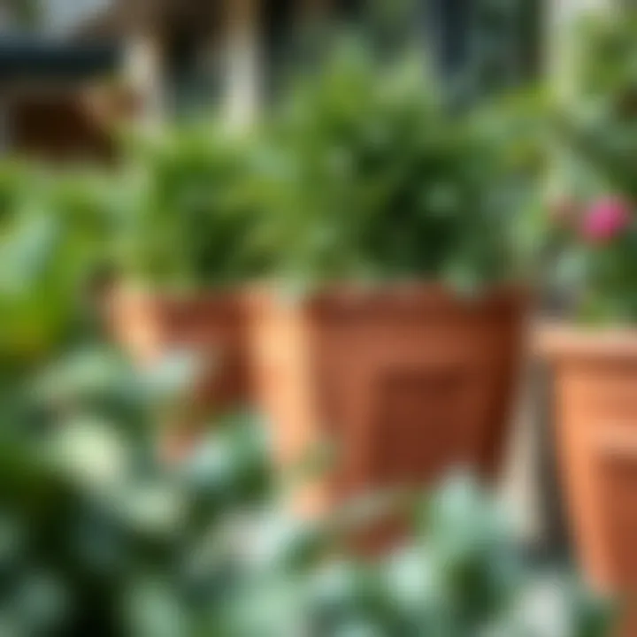 Creative Planting Techniques in Oversized Pots Creative planting techniques in oversized pots with lush greenery