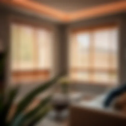 Elegant Faux Wood Blinds in Modern Interiors Elegant faux wood blinds enhancing a modern interior space