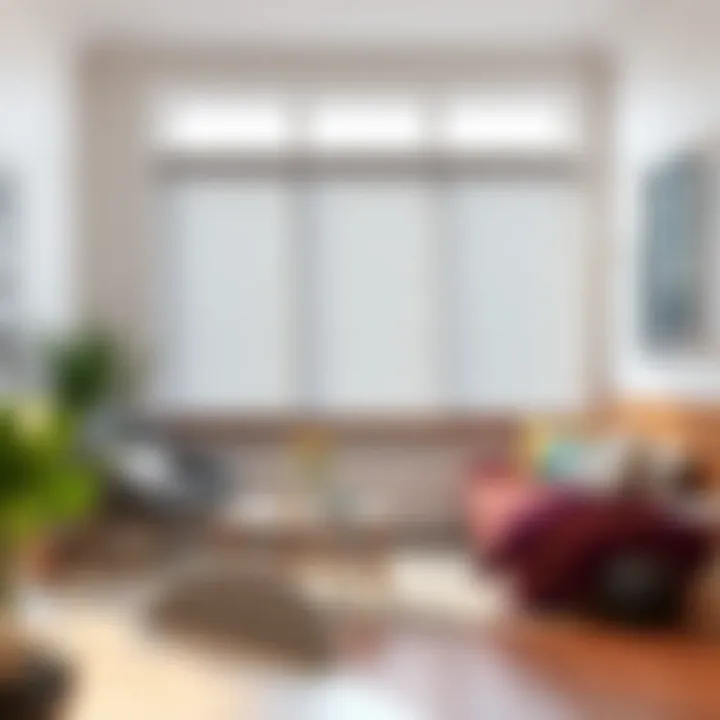 Room Decorated with Faux Wood Blinds and Natural Light Stylishly decorated room featuring faux wood blinds with natural light