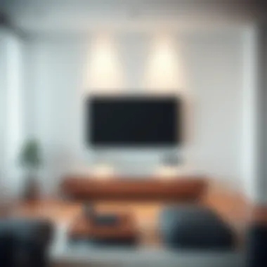 Stylish glass floating TV shelf enhancing a minimalist design