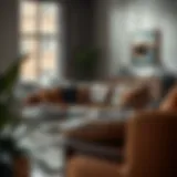 Stylish Integration of Leather Loveseat in Contemporary Space Elegant leather hide-a-bed loveseat in modern living room