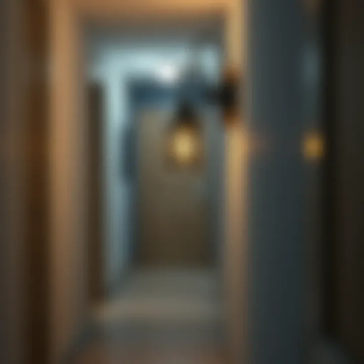Artistic Sconce Enhancing Hallway Aesthetics Artistic plug-in sconce adding character to a hallway