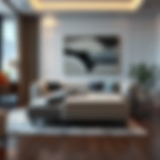 Elegant pull out sleeper ottoman in a modern living room setting