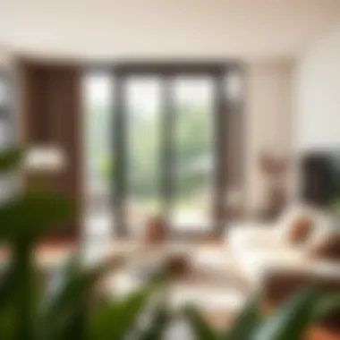 Elegant Sliding Door in Modern Living Room Elegant sliding privacy door in a modern living room