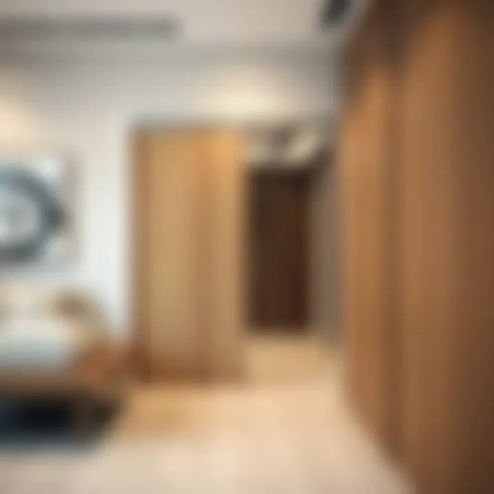 Close-up of materials used for sliding privacy doors